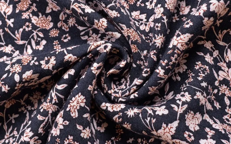 Small Floral Square Collar Open Back Dress