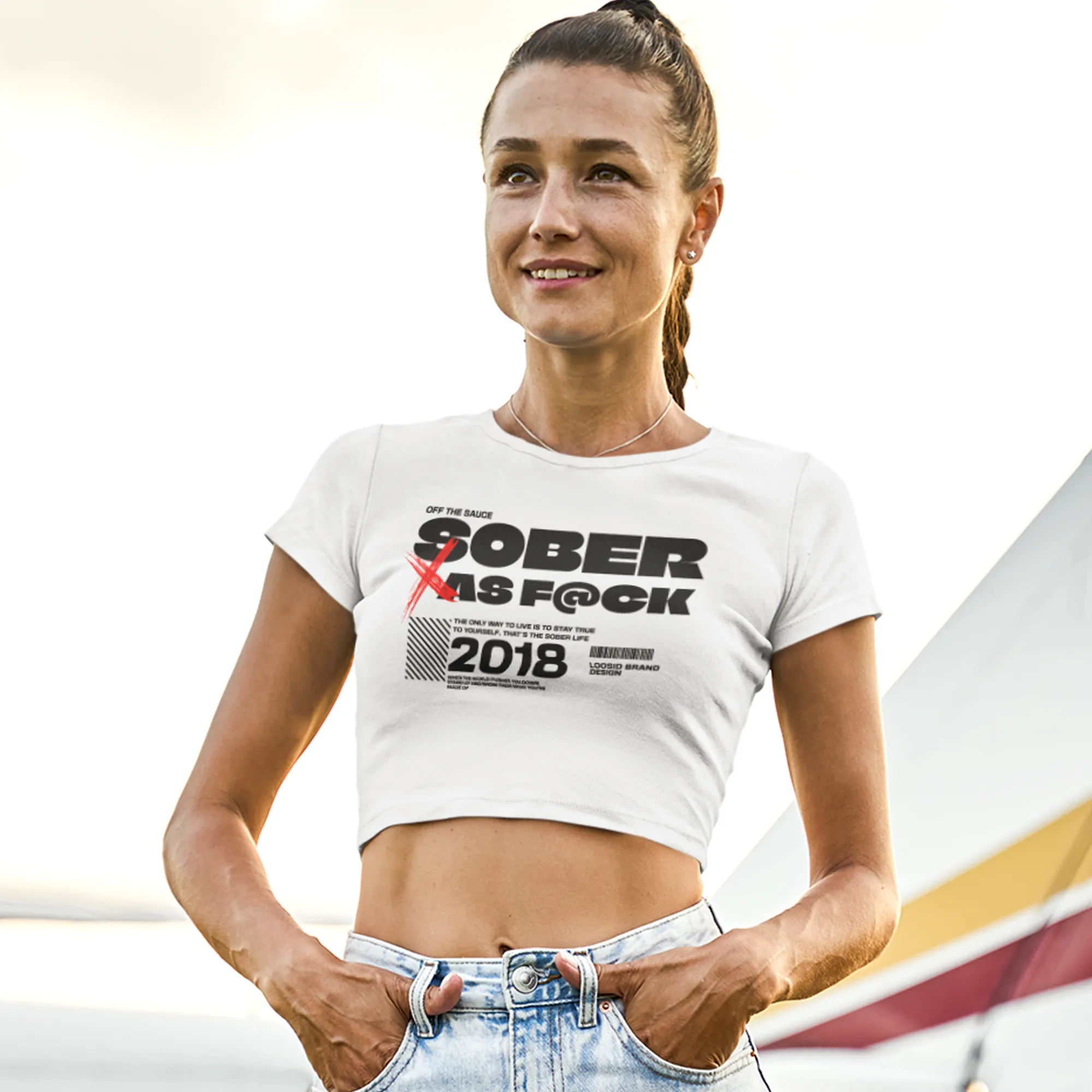 Sober As F*ck Women’s Crop Tee