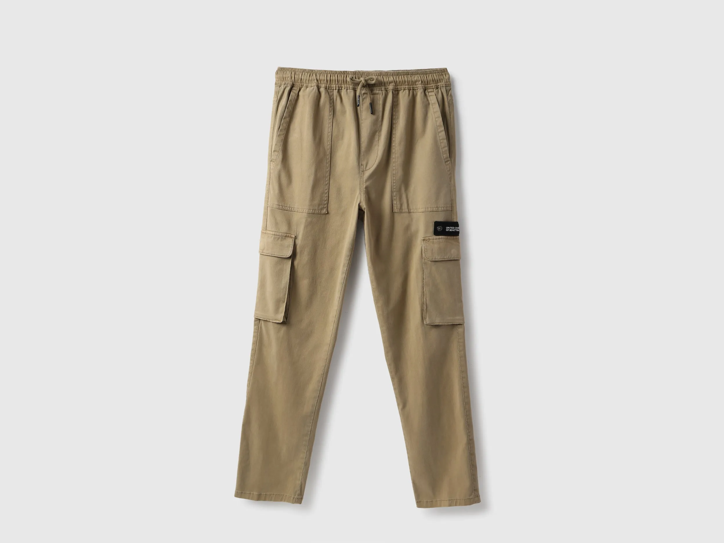 Solid Cargo Fit Cargo Pants