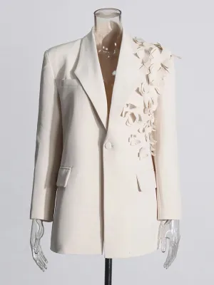 Solid Patchwork Appliques Elegant Blazer