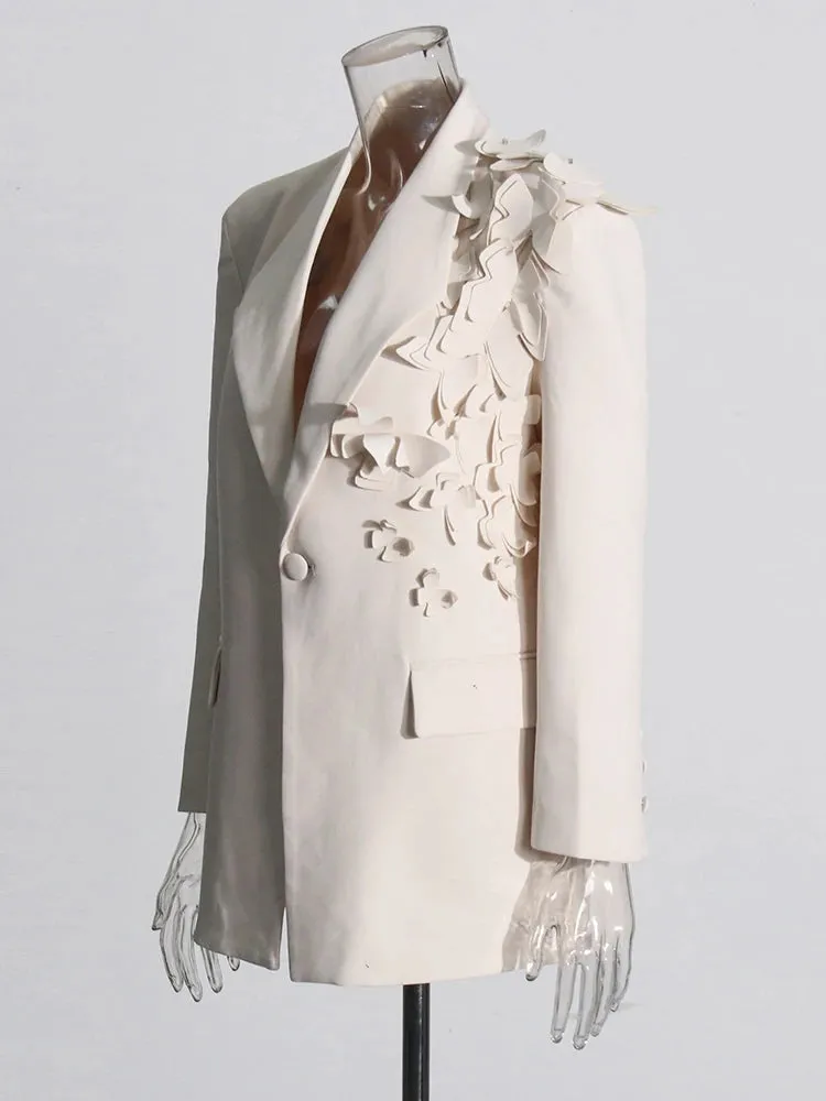 Solid Patchwork Appliques Elegant Blazer
