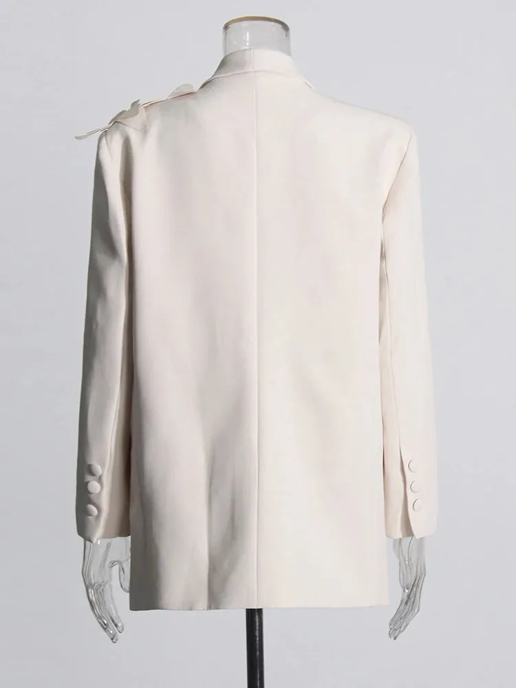 Solid Patchwork Appliques Elegant Blazer
