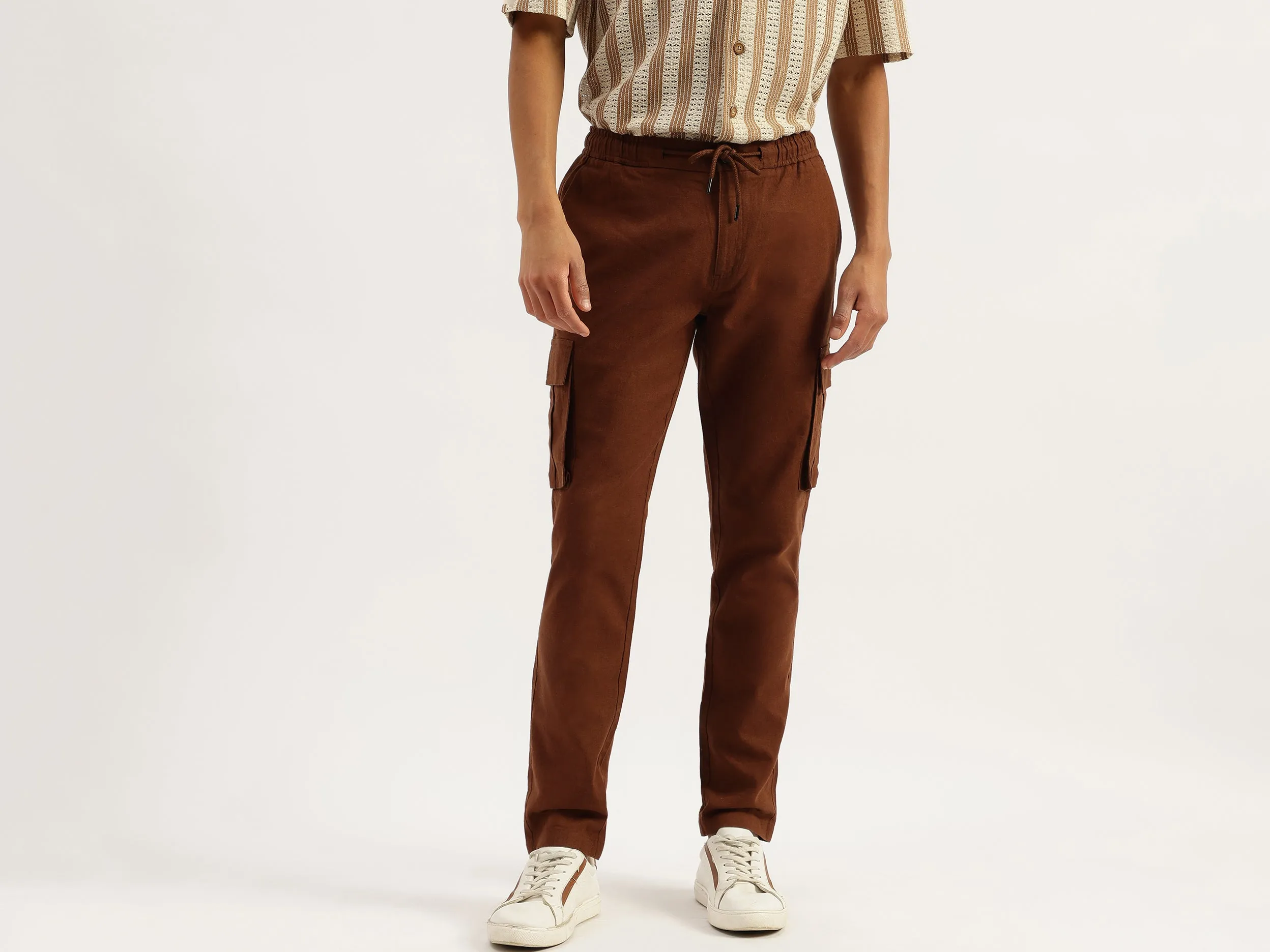 Solid Relaxed Fit Coordinate Cargo Pants