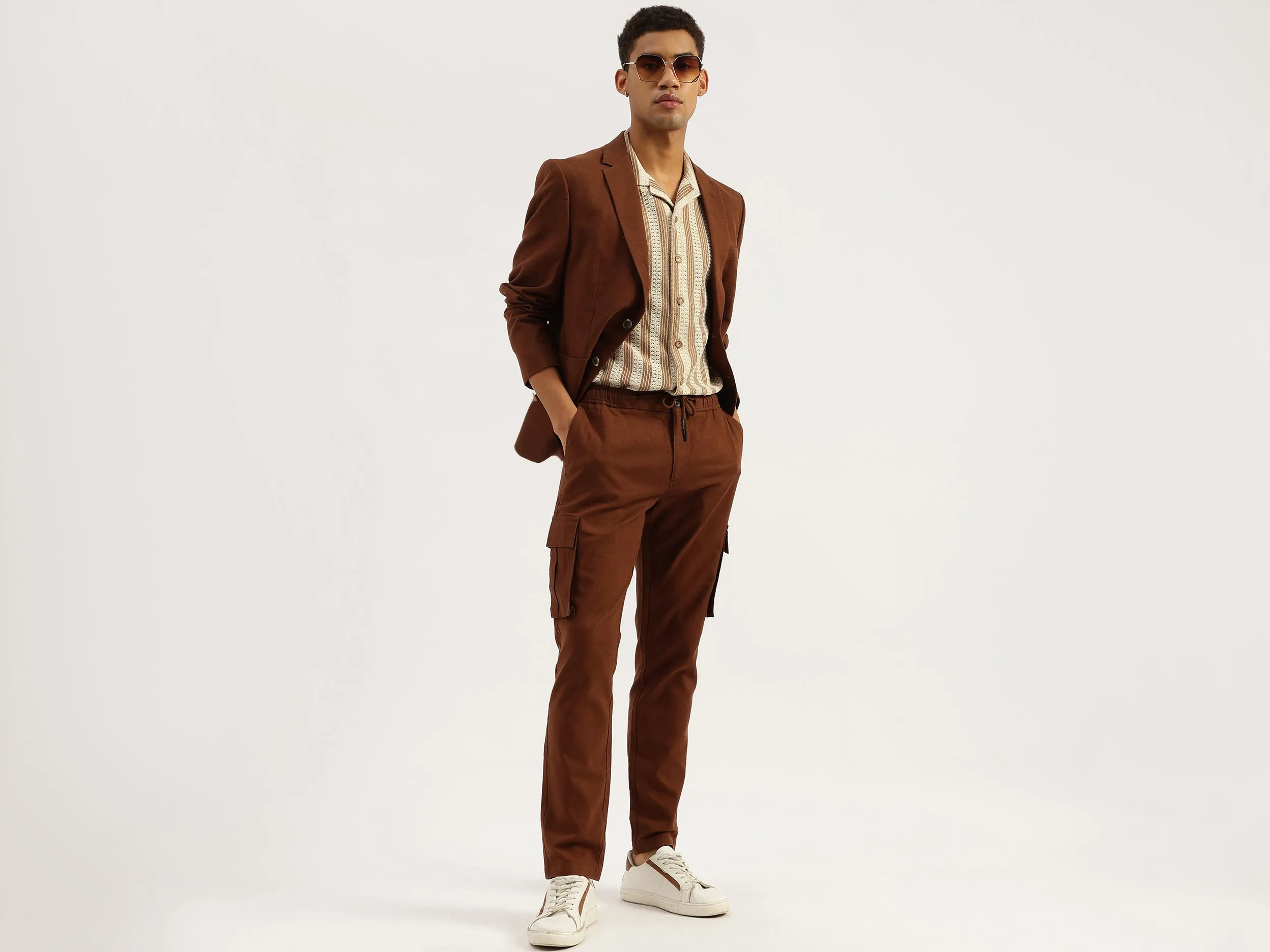 Solid Relaxed Fit Coordinate Cargo Pants