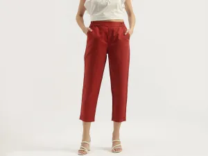 Solid Straight Fit Trousers