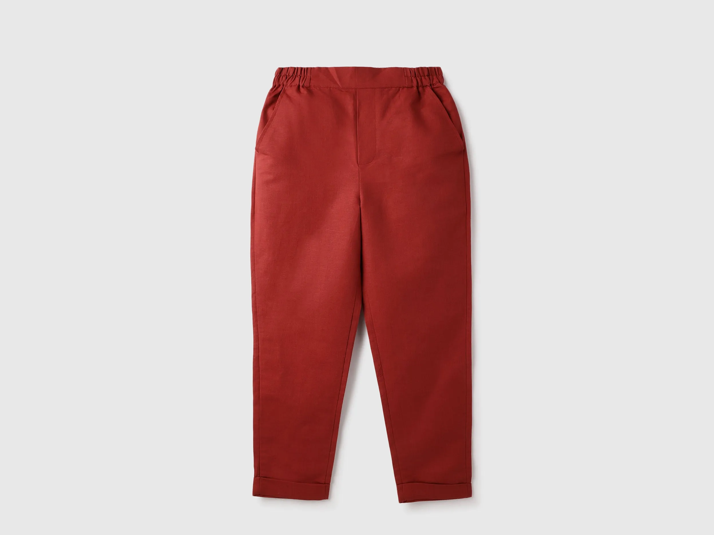 Solid Straight Fit Trousers