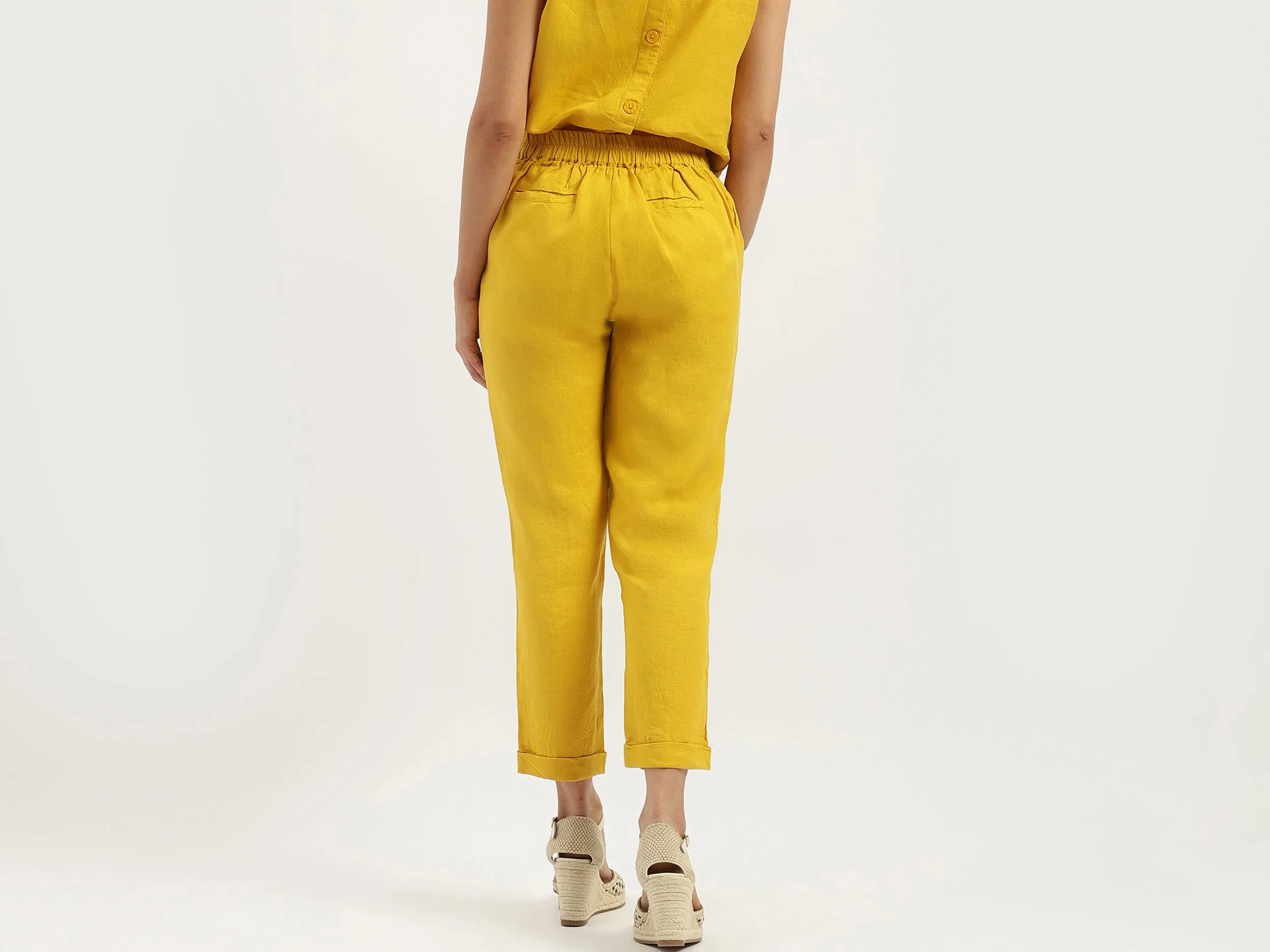 Solid Straight Fit Trousers