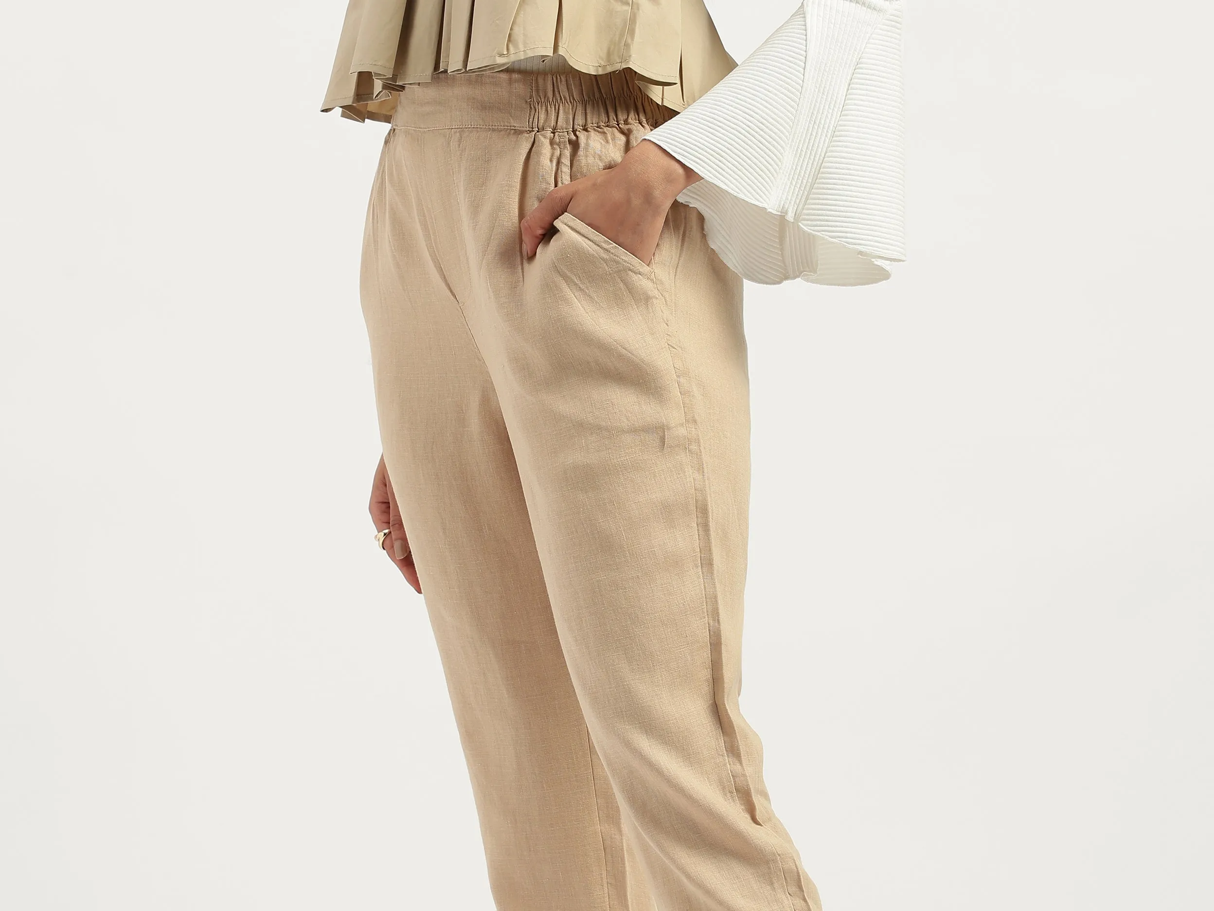 Solid Straight Fit Trousers