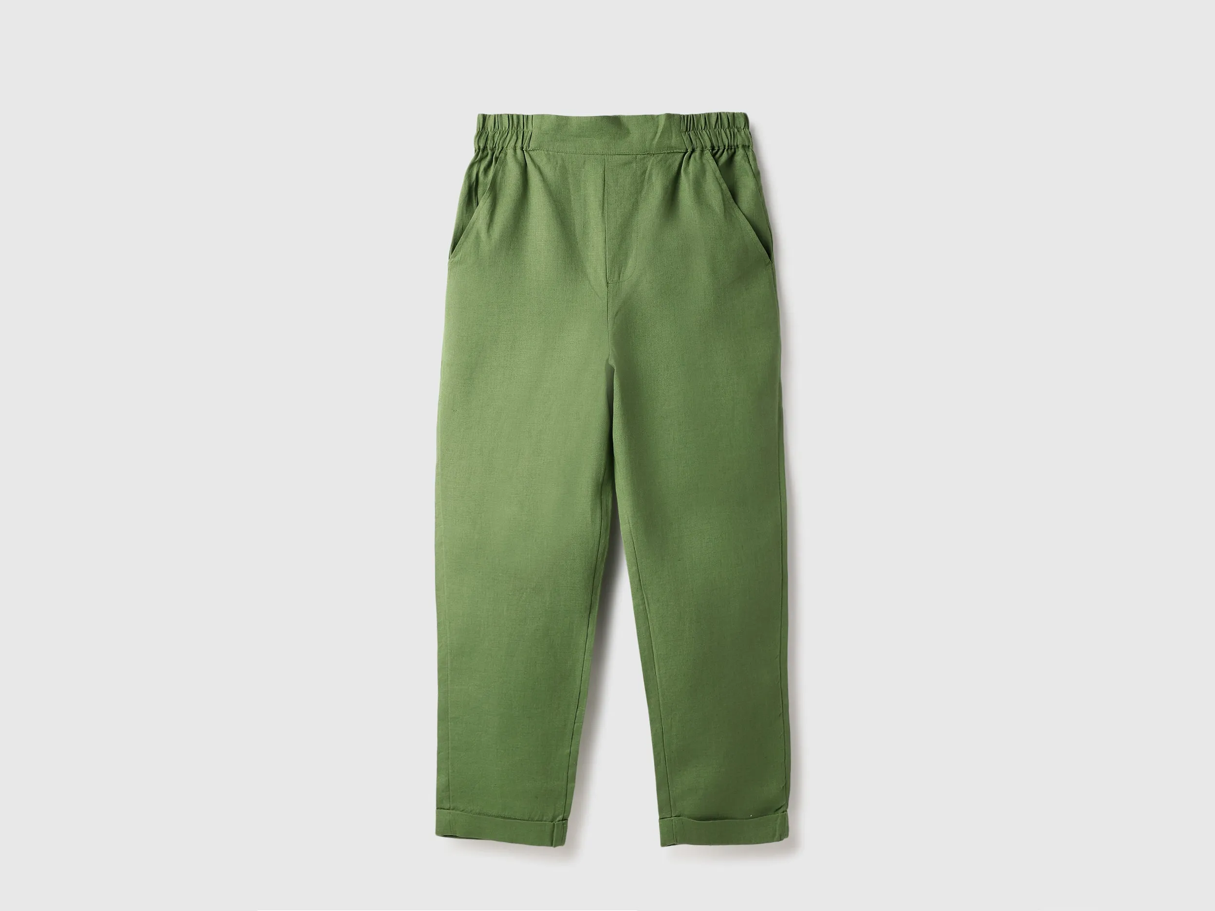 Solid Straight Fit Trousers