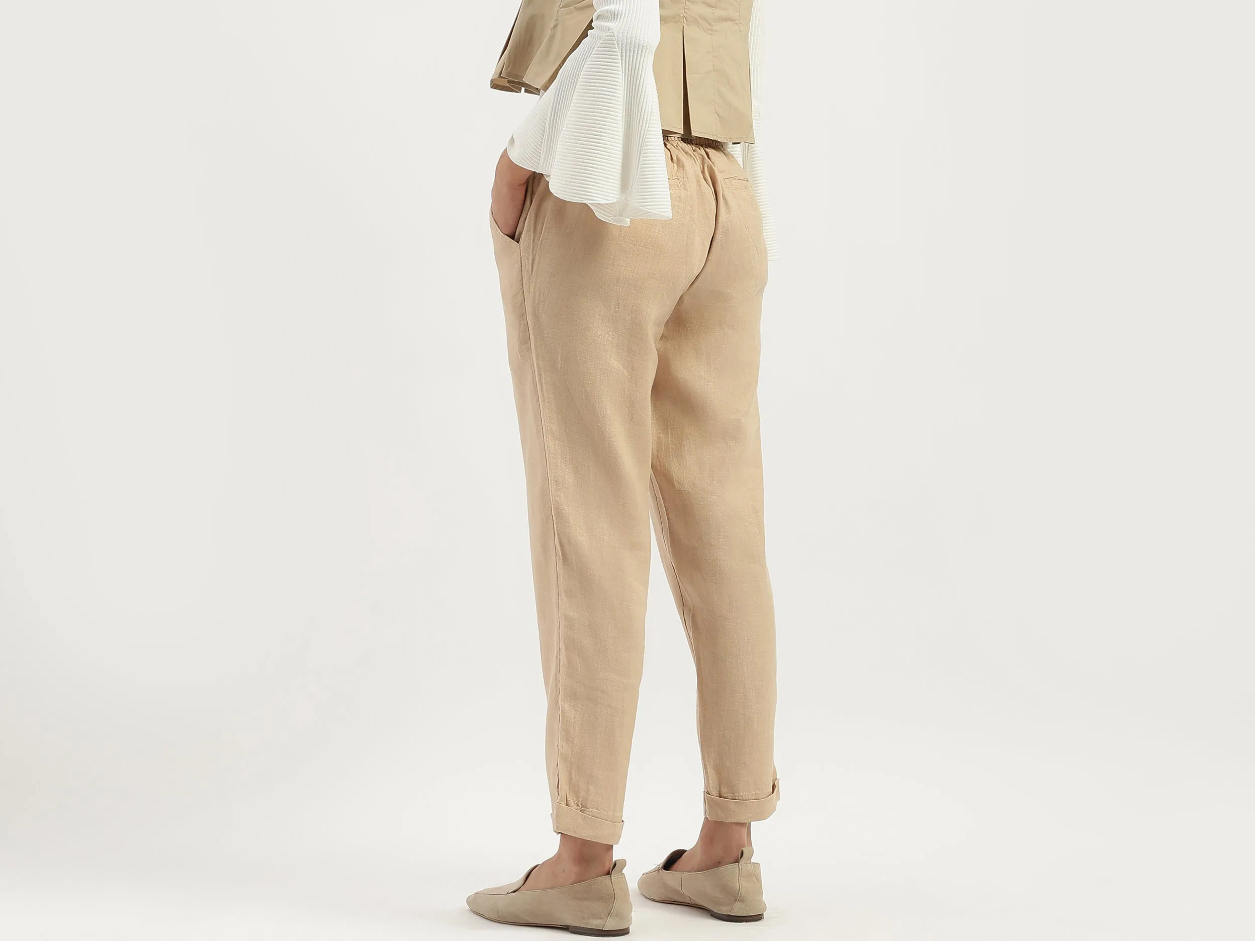 Solid Straight Fit Trousers