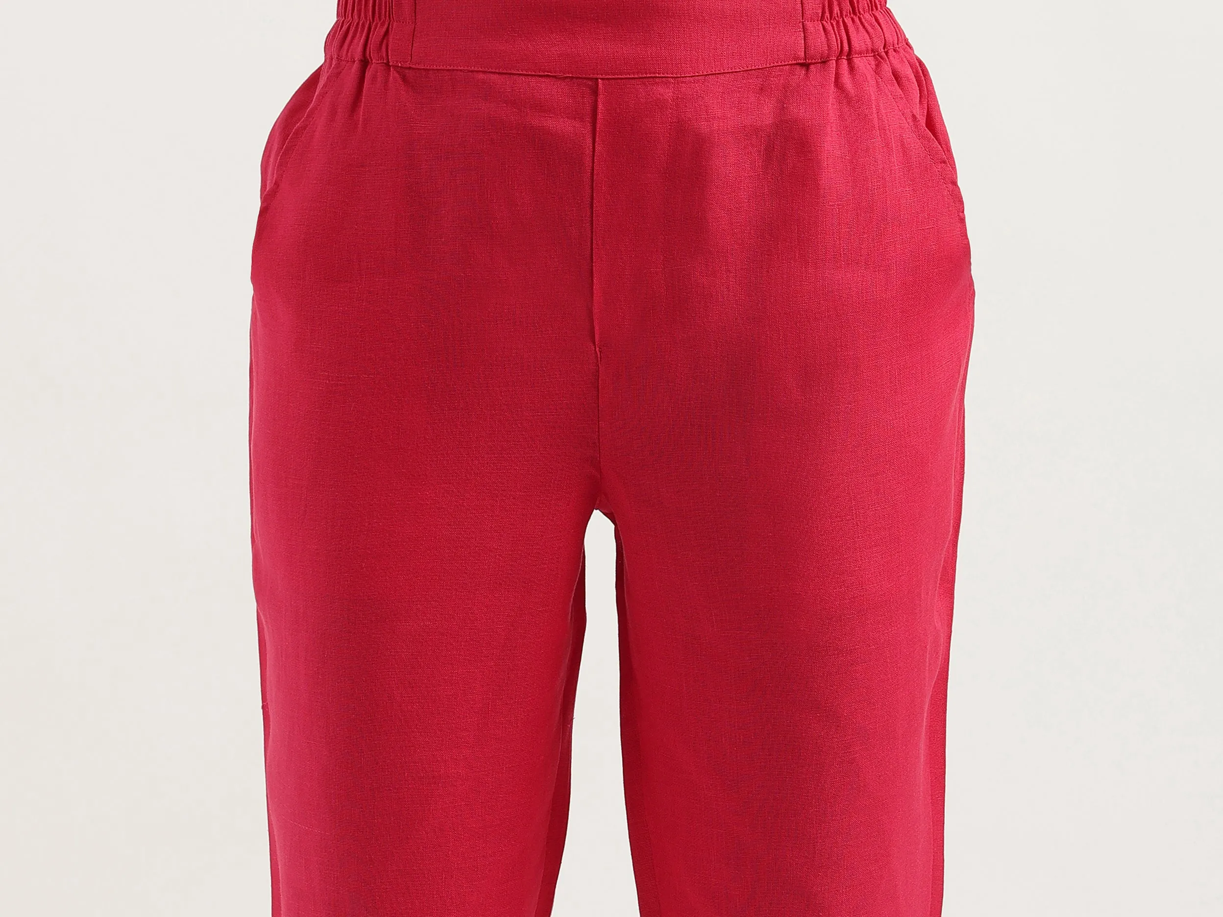 Solid Straight Fit Trousers