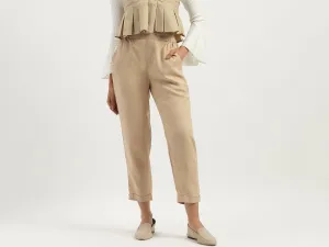 Solid Straight Fit Trousers
