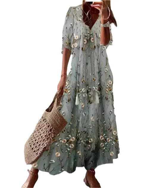 Sophia – Modern Women's V-Neck Maxi Dress