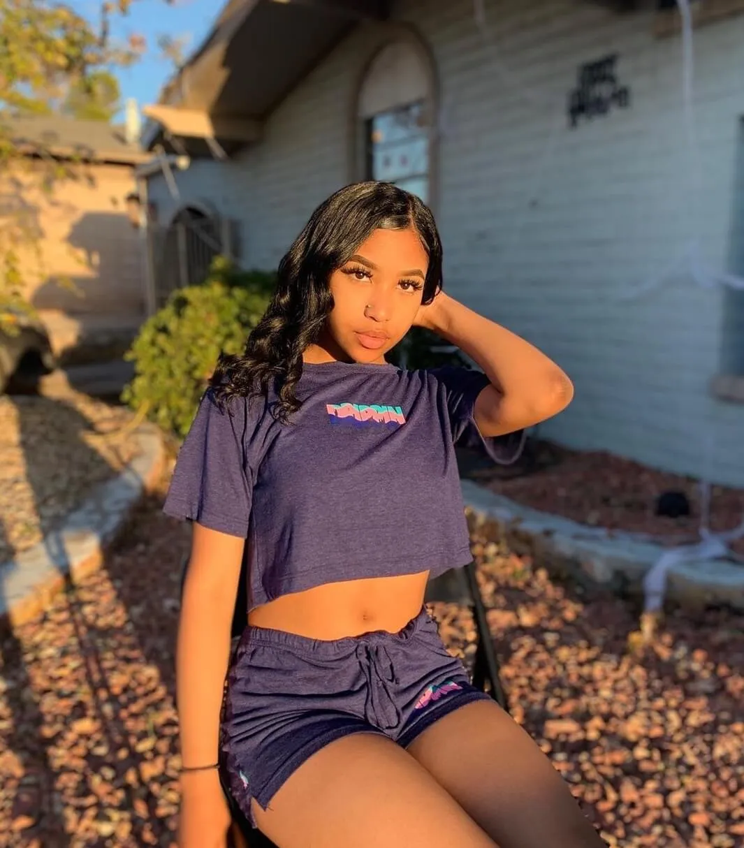 South Beach Drippin (S) | Indigo Crop Top Set