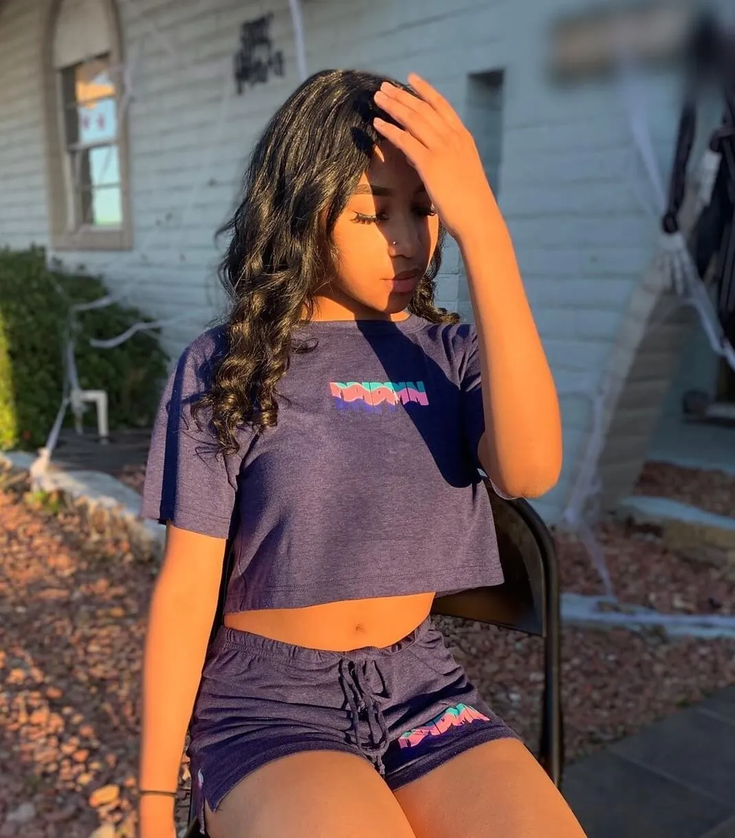 South Beach Drippin (S) | Indigo Crop Top Set