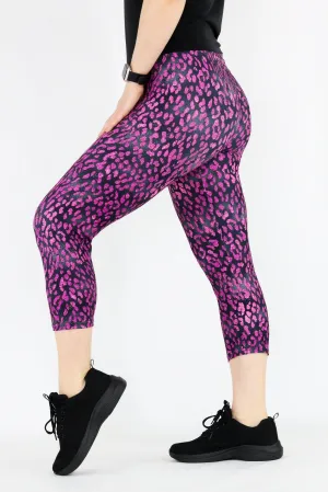 Sparkle Panther - Casual Capri Leggings