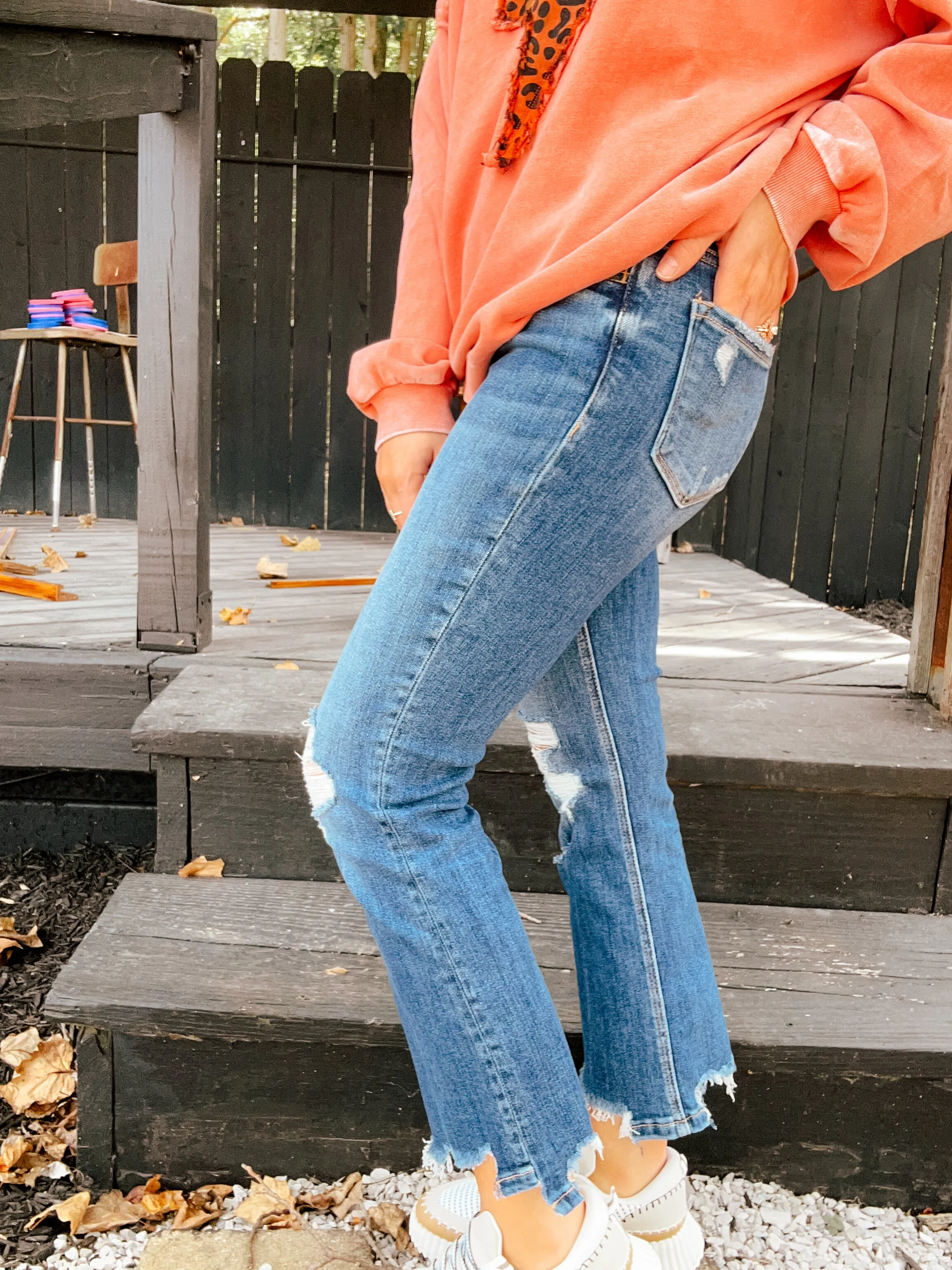 Spellbound Mid Rise Crop Kick Flare