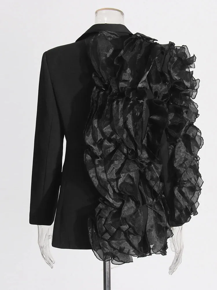Spliced Ruffles Elegant Blazer