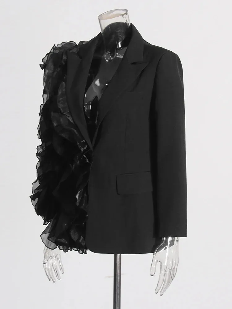 Spliced Ruffles Elegant Blazer