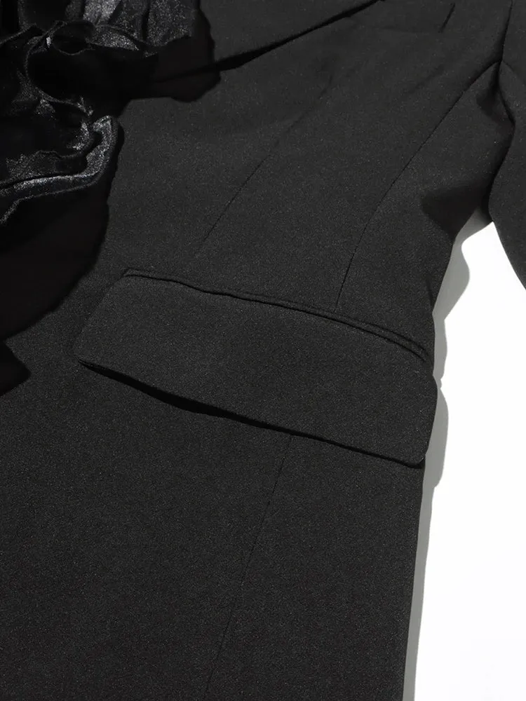 Spliced Ruffles Elegant Blazer