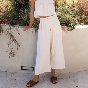 Spring Summer Korean Artistic Straight Leg Pants Cotton Linen Office Cropped Wide Leg Pants Special Casual Pants