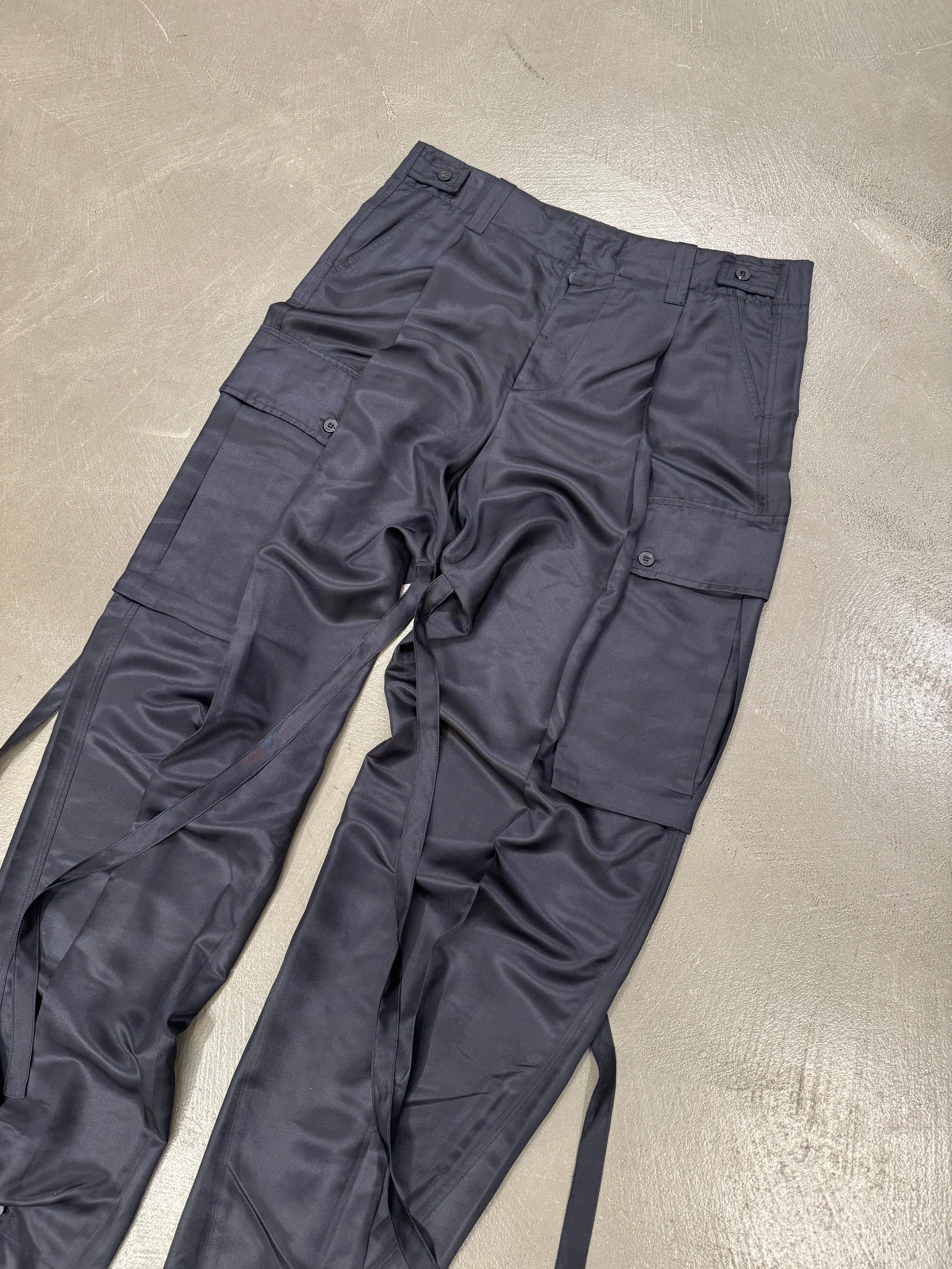 S/S 2001 Gucci by Tom Ford silk bondage cargo pants
