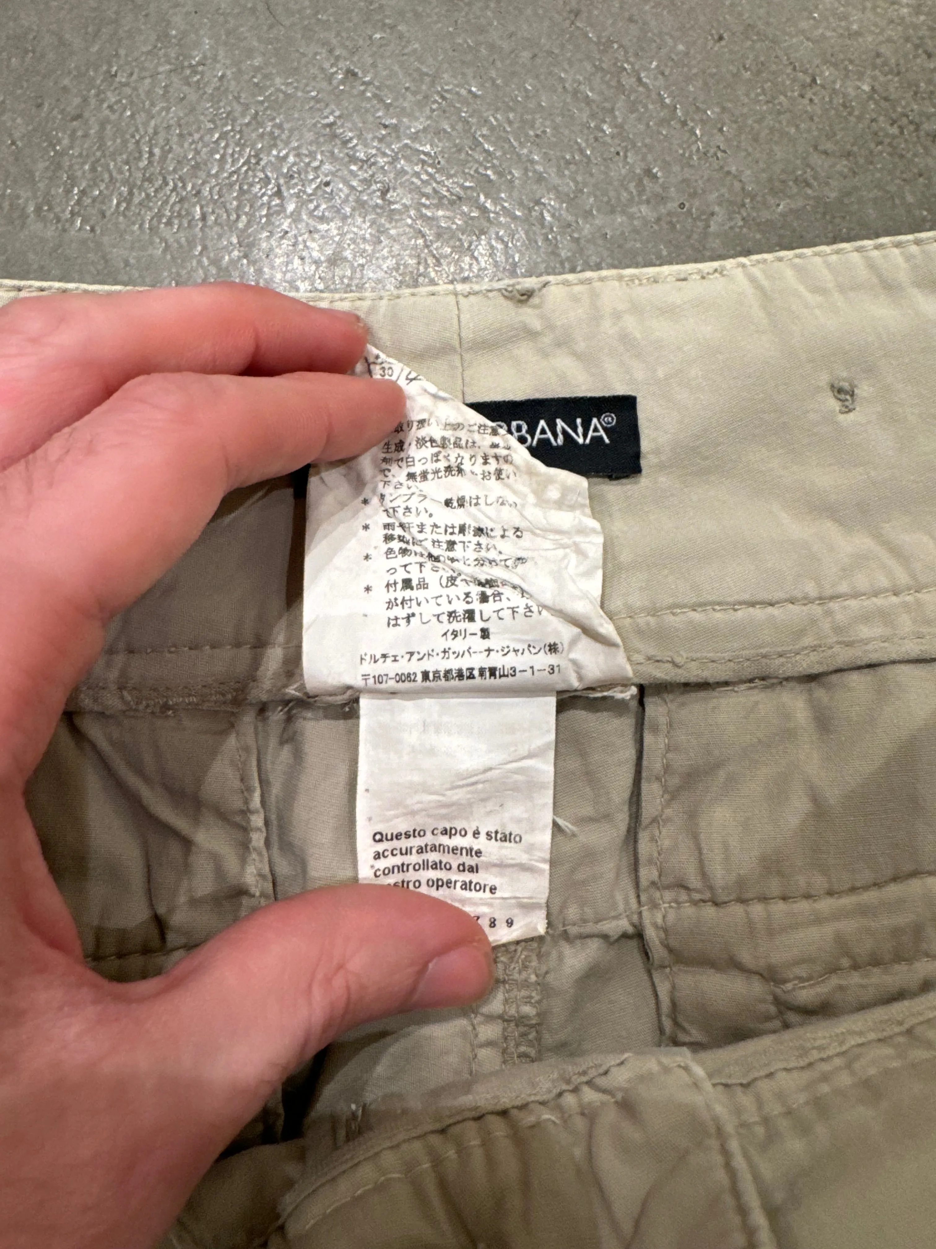 S/S2004 Dolce & Gabbana runway printed bondage cargo pants