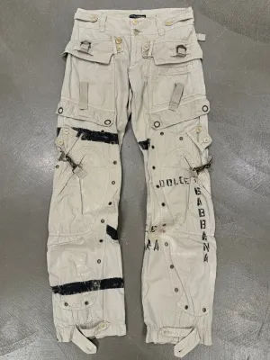 S/S2004 Dolce & Gabbana runway printed bondage cargo pants