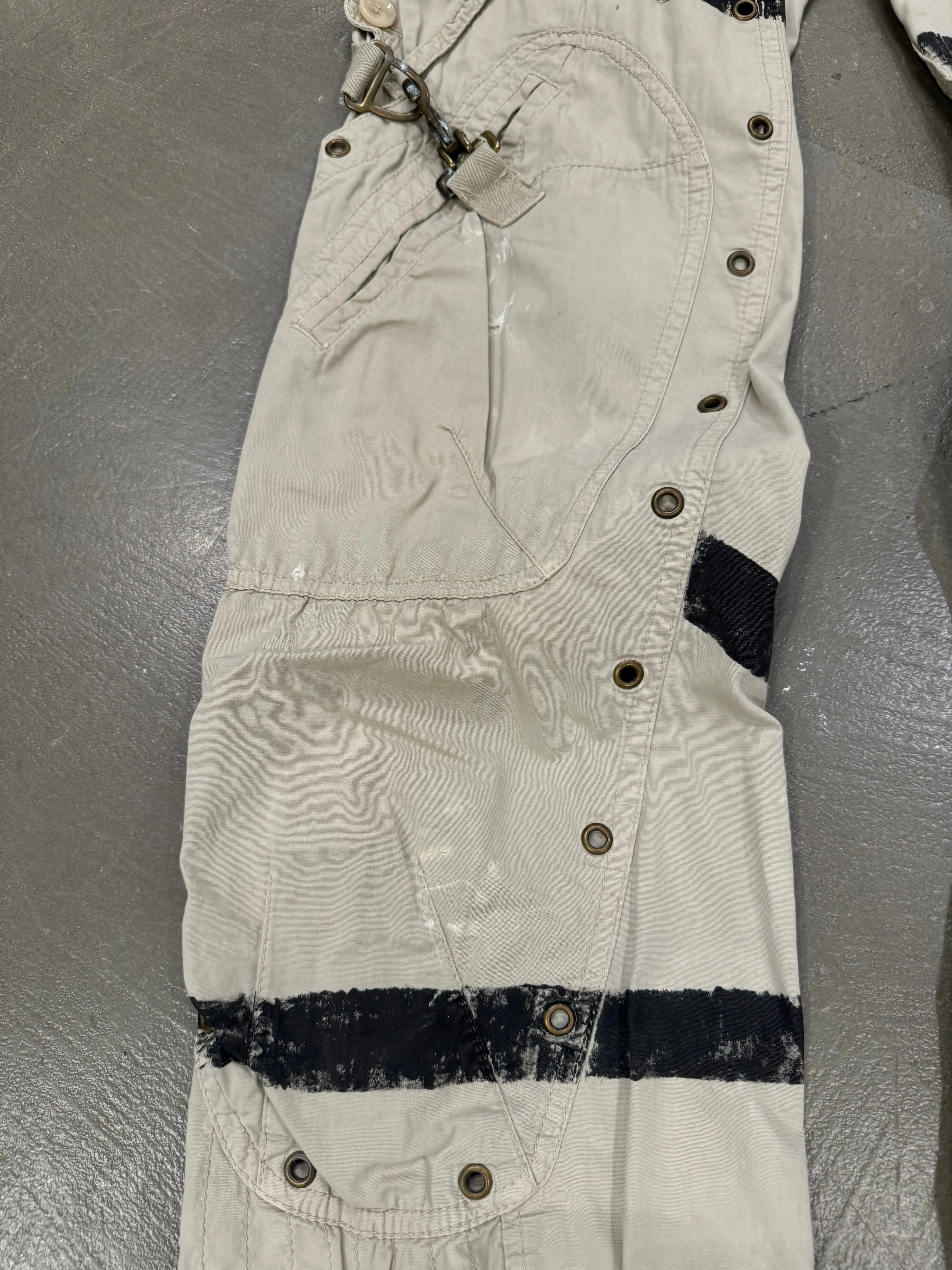 S/S2004 Dolce & Gabbana runway printed bondage cargo pants