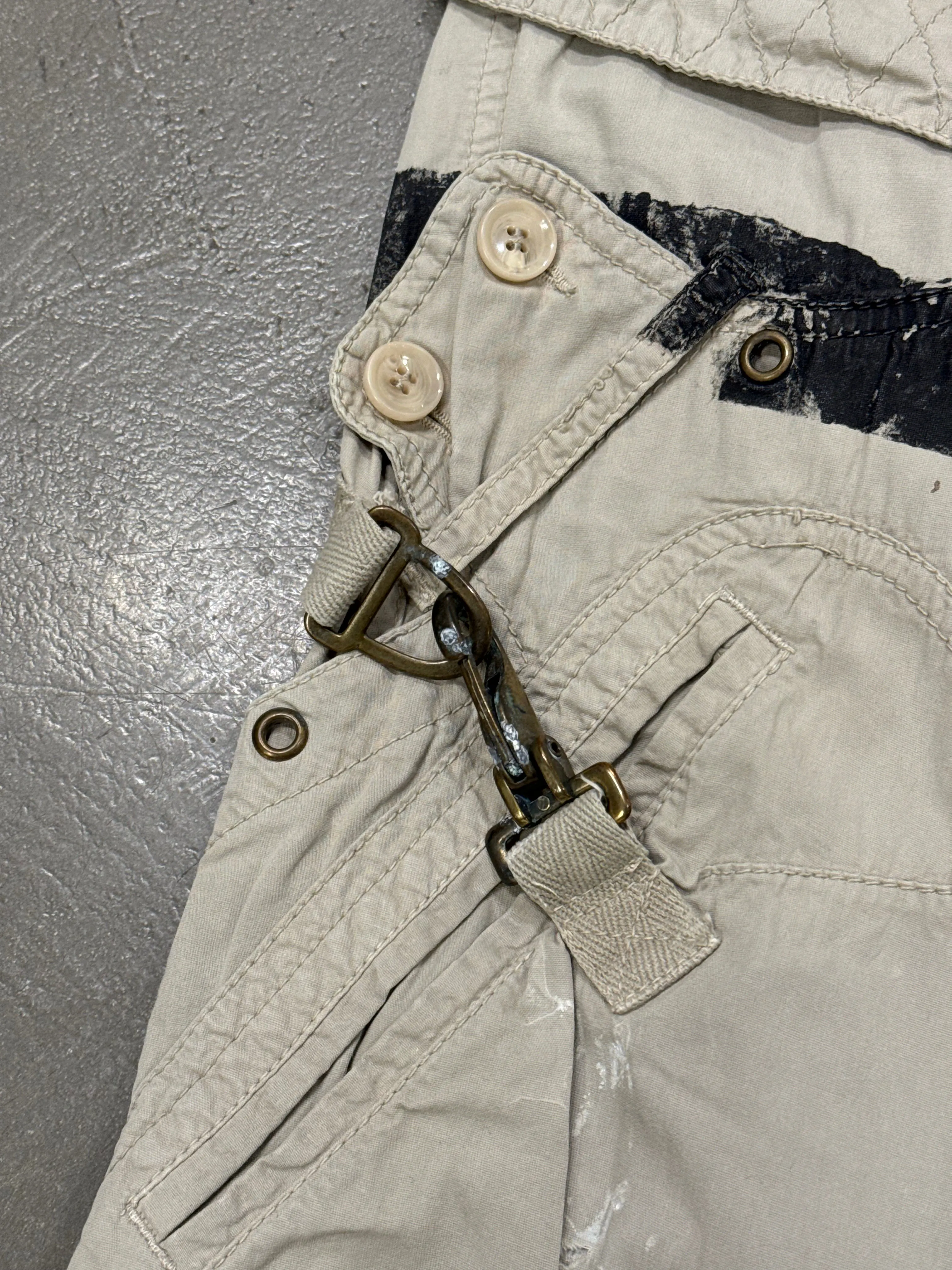 S/S2004 Dolce & Gabbana runway printed bondage cargo pants