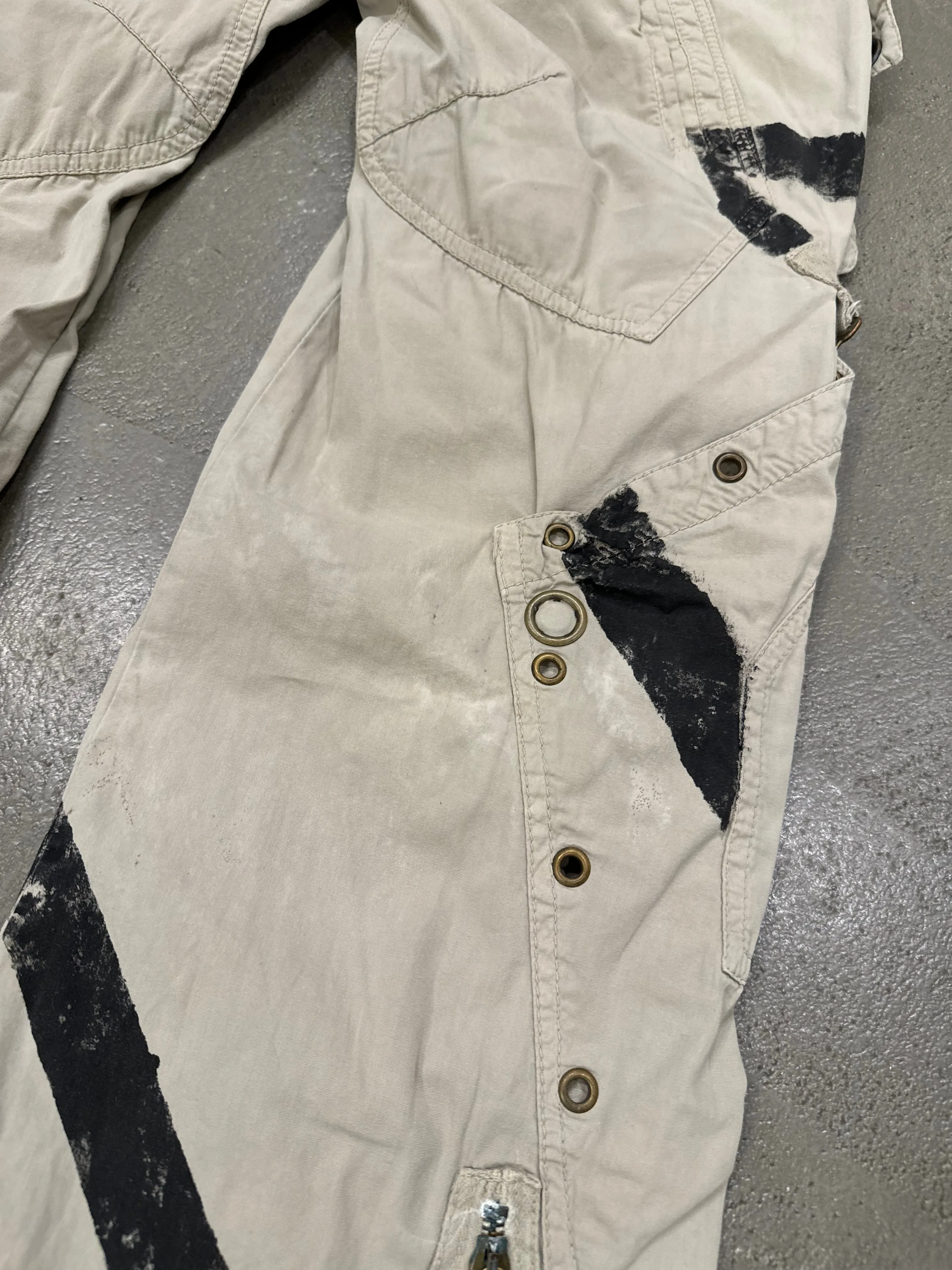 S/S2004 Dolce & Gabbana runway printed bondage cargo pants