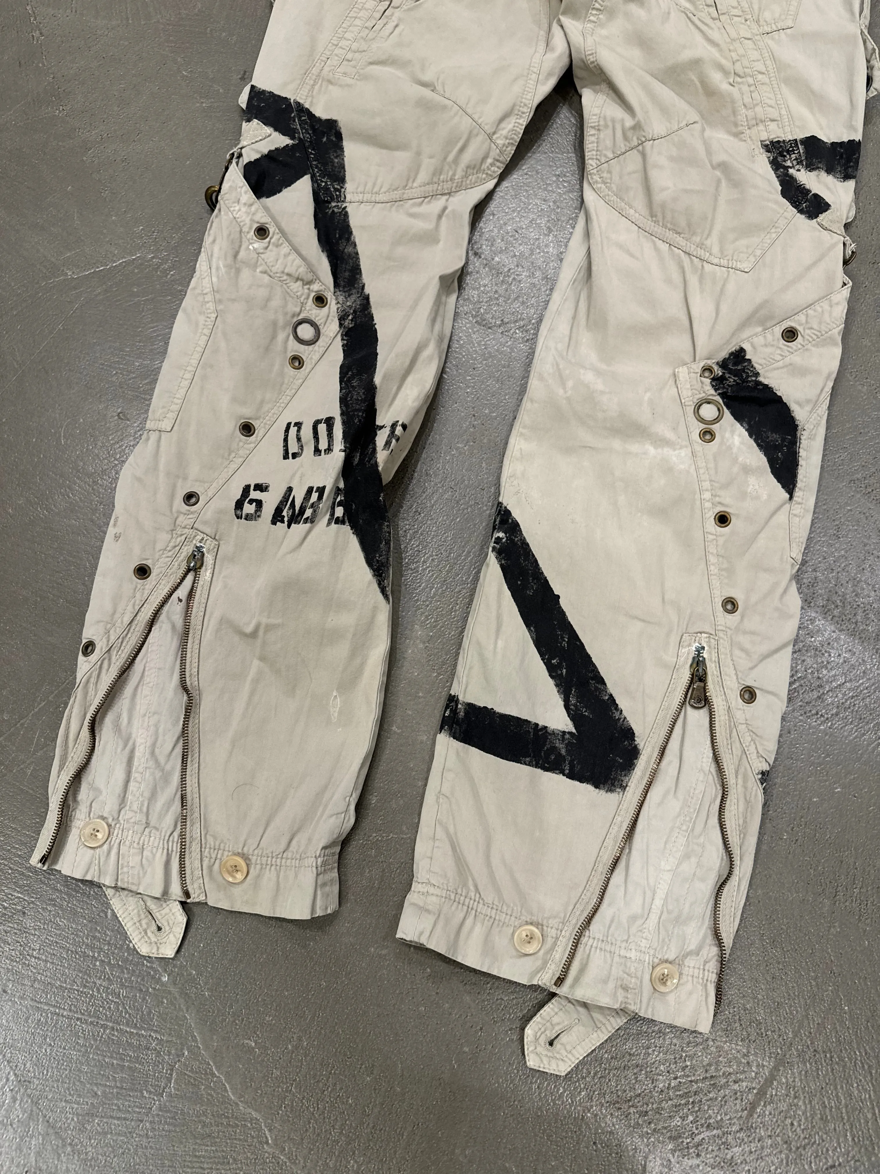 S/S2004 Dolce & Gabbana runway printed bondage cargo pants