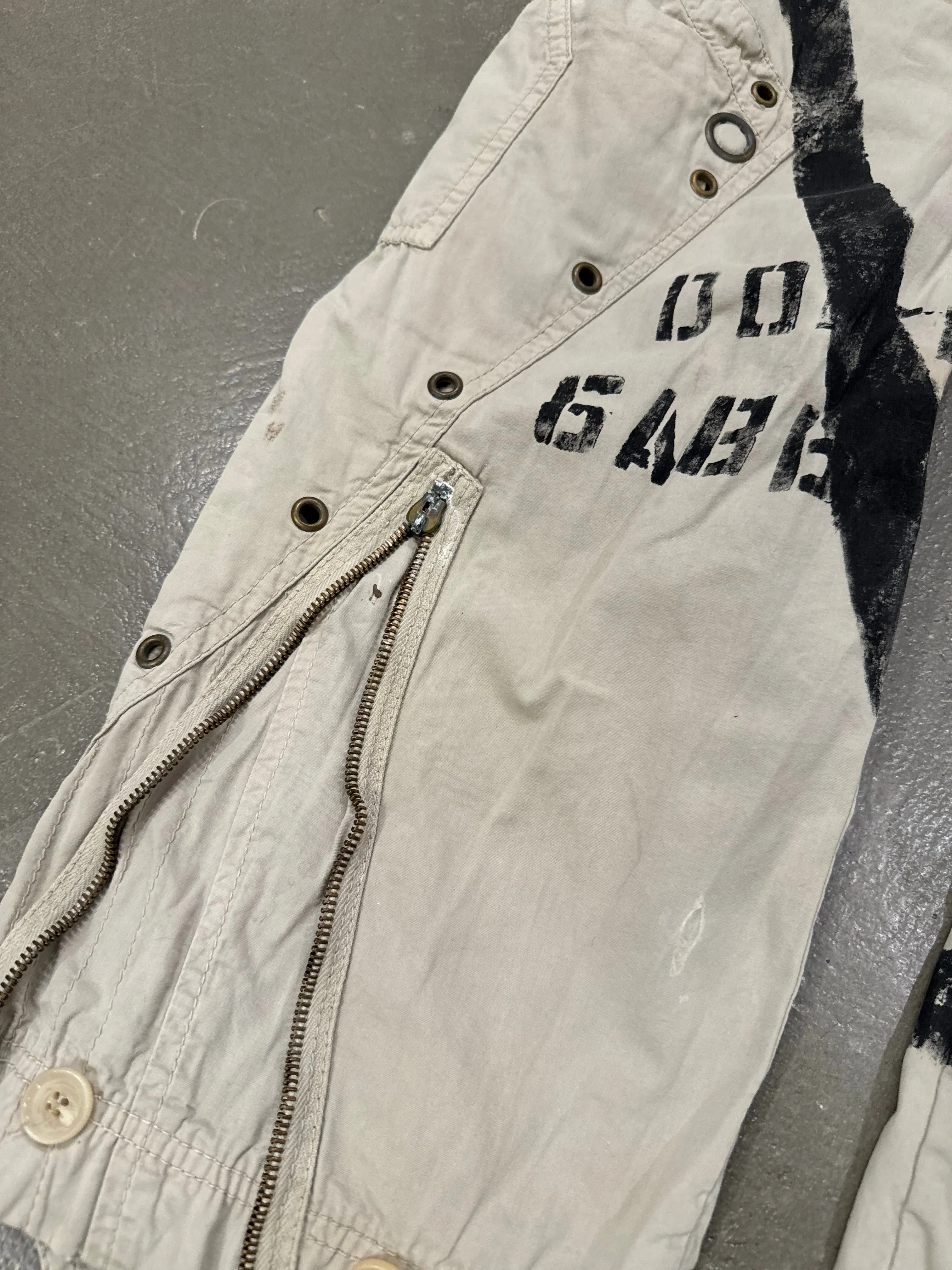 S/S2004 Dolce & Gabbana runway printed bondage cargo pants