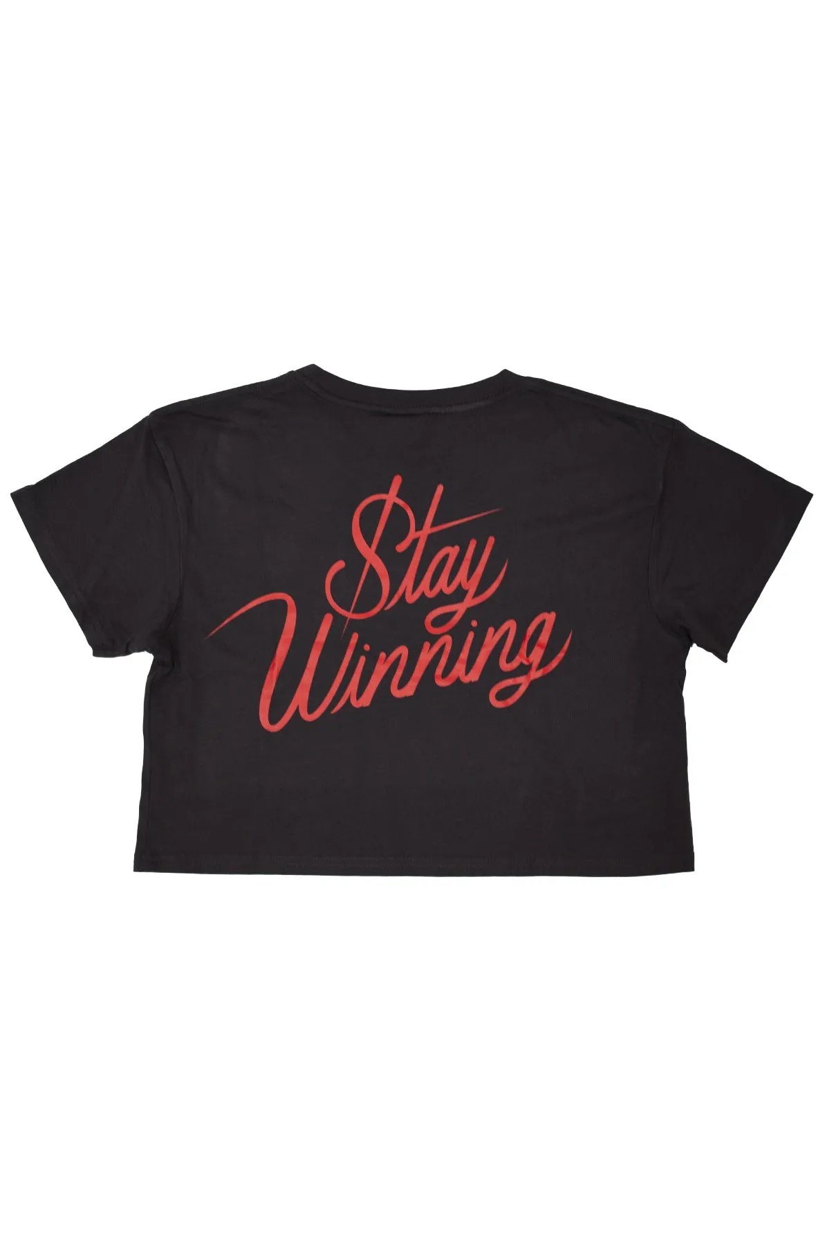 Stay Winning Coal/Red Crop Top Tee