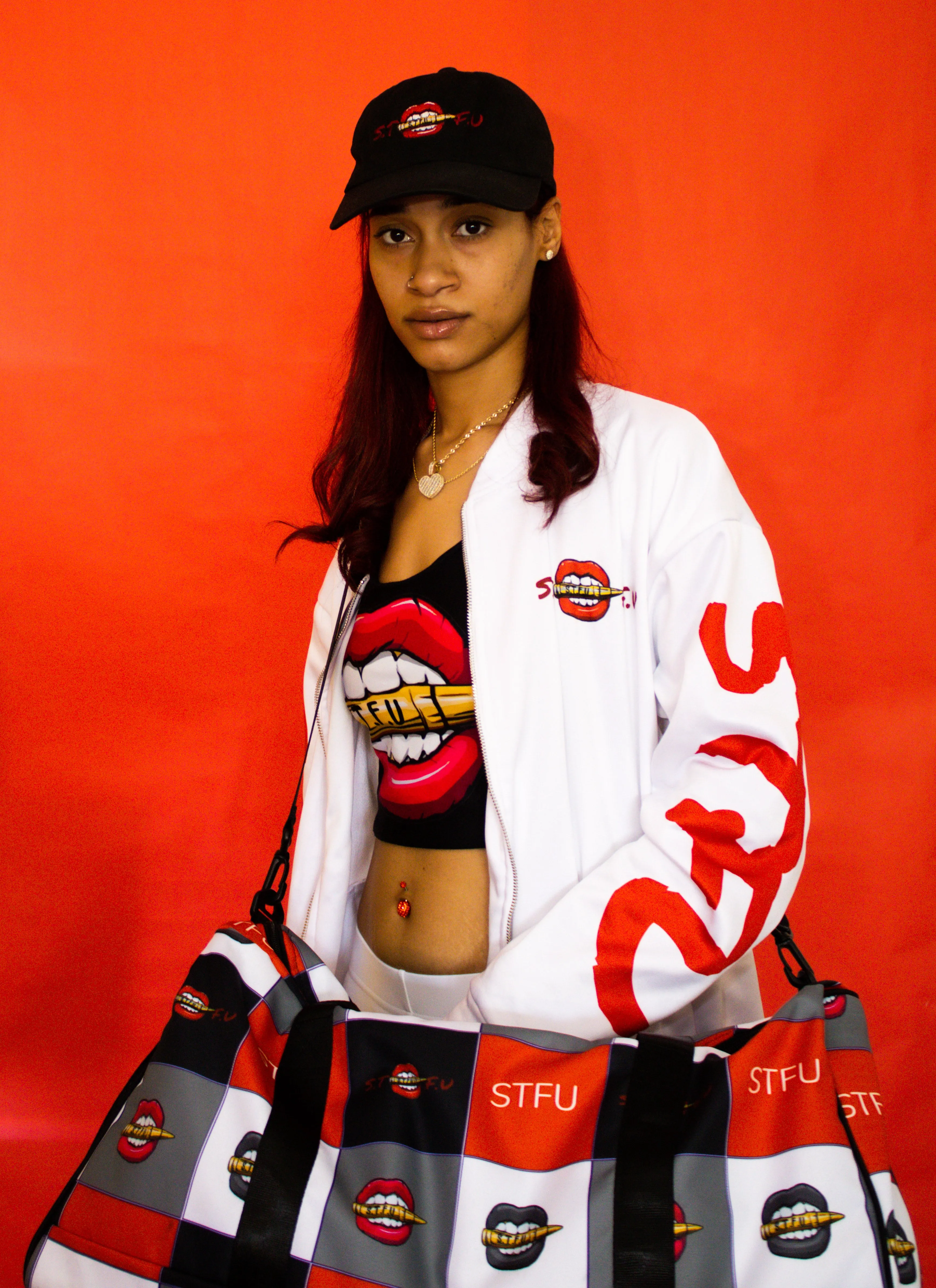 STFU Classic Logo Fitted Crop Top - Black