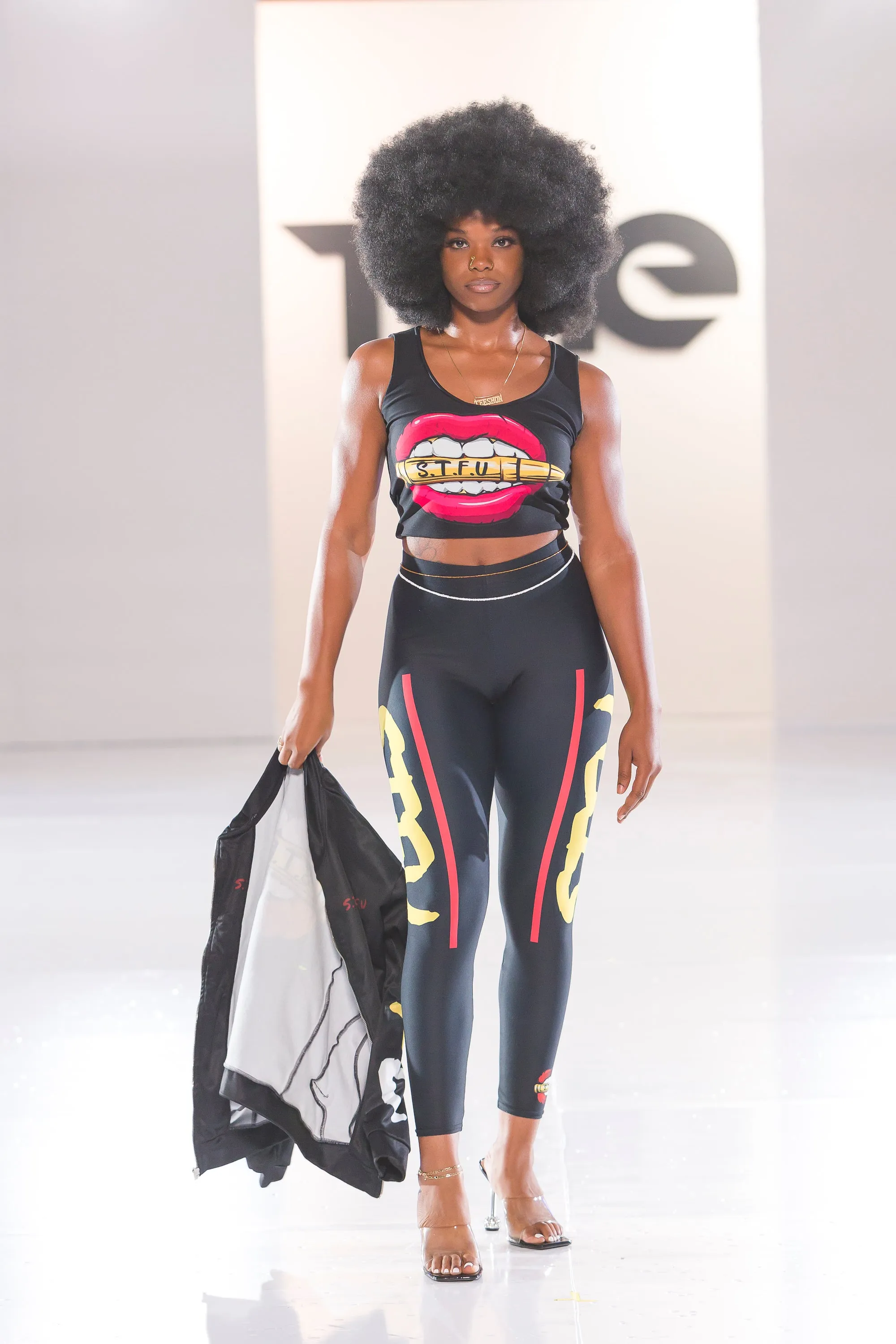STFU Classic Logo Fitted Crop Top - Black