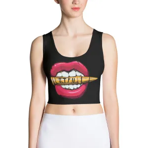 STFU Classic Logo Fitted Crop Top - Black