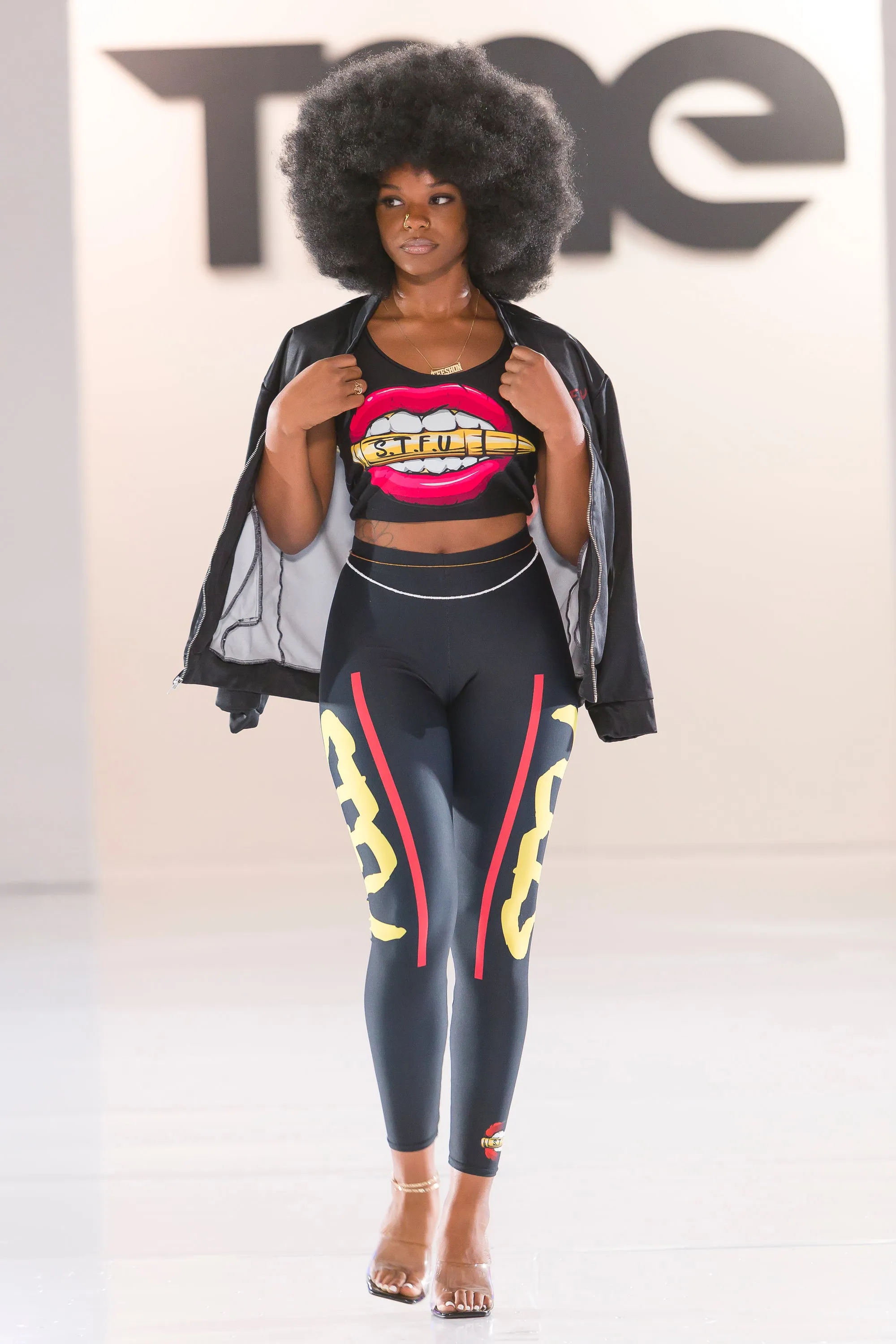 STFU Classic Logo Fitted Crop Top - Black