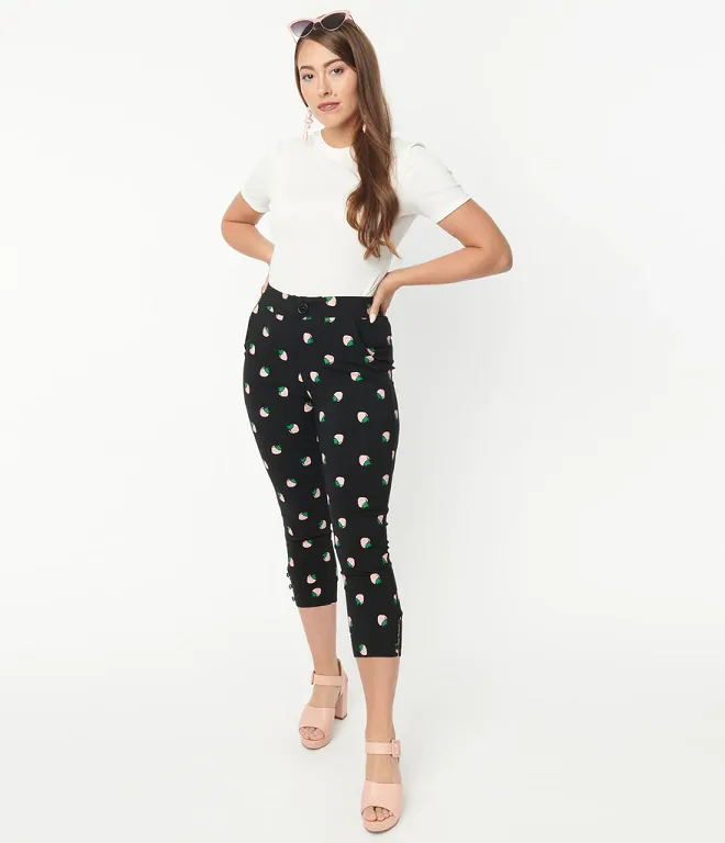 Strawberry Print Darienne Capris