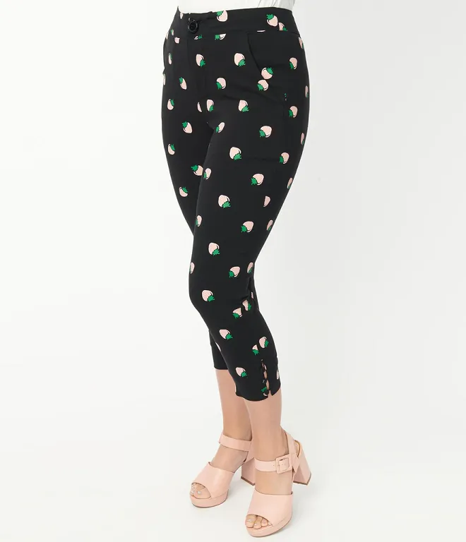 Strawberry Print Darienne Capris