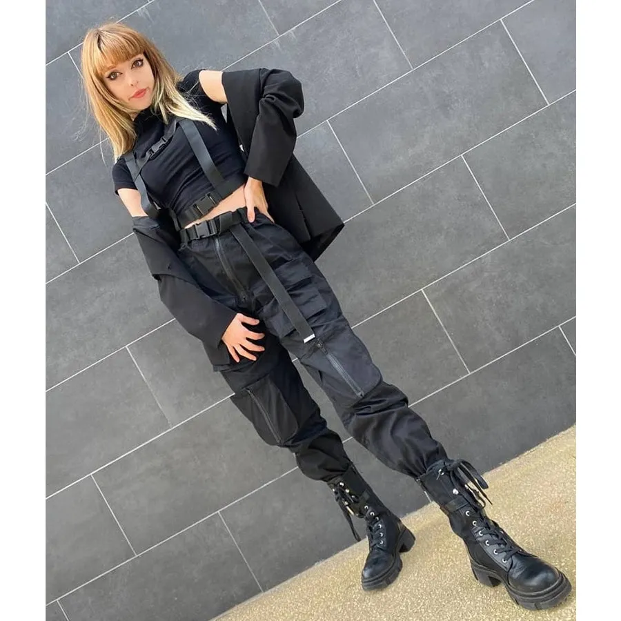 Street Look Solid Cargo Pockets Pants mp005944