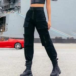 Street Look Solid Cargo Pockets Pants mp005944