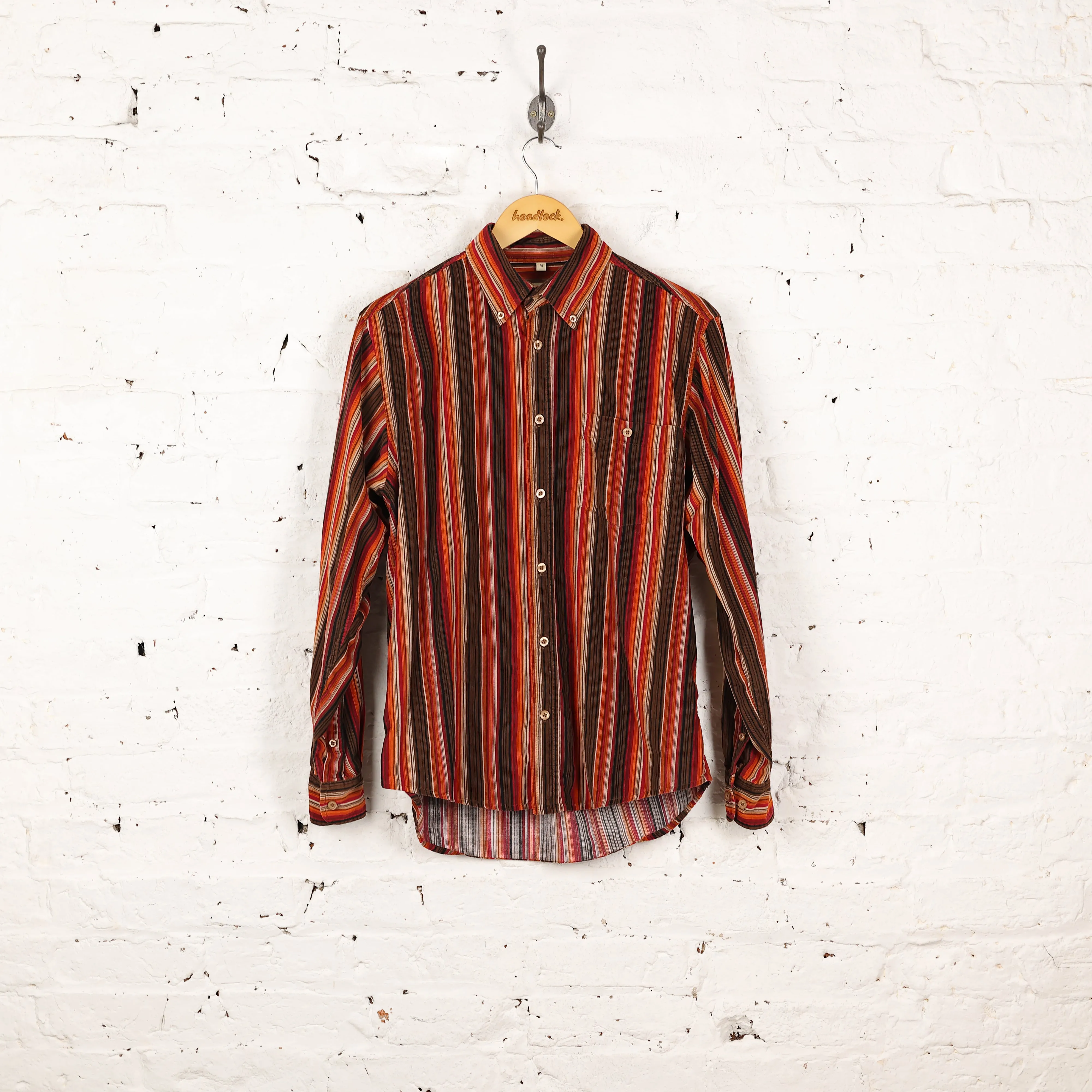Striped Corduroy Shirt - Red - M