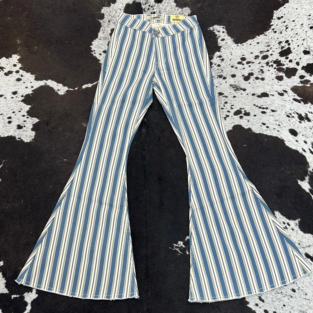 Striped Royal Rock & Roll Denim Bell Bottoms