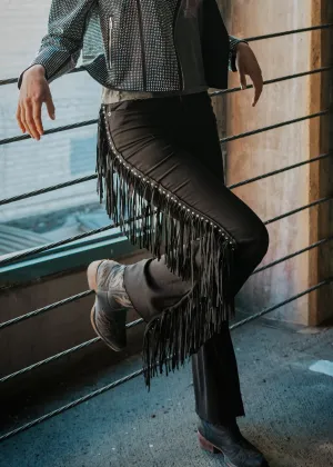 Studded Fringe Bell Bottoms