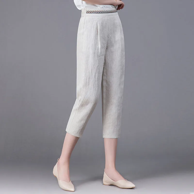 Summer Linen Harem Pants for Women