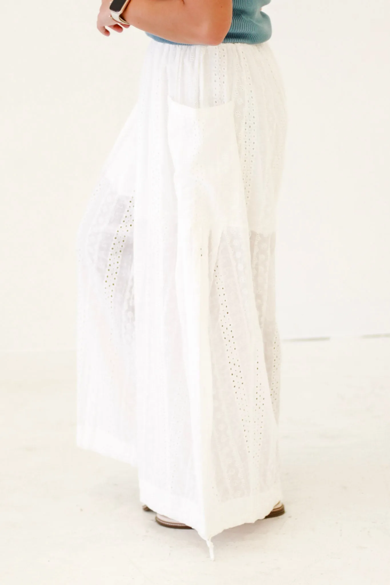 Sunshine Breeze Fringe Fun Linen Pants in Off White by Oli & Hali