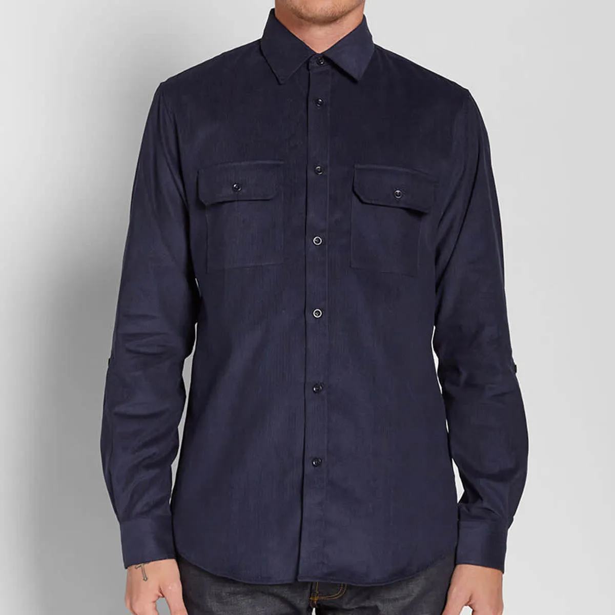 Sunspel Double Pocket Overshirt Navy