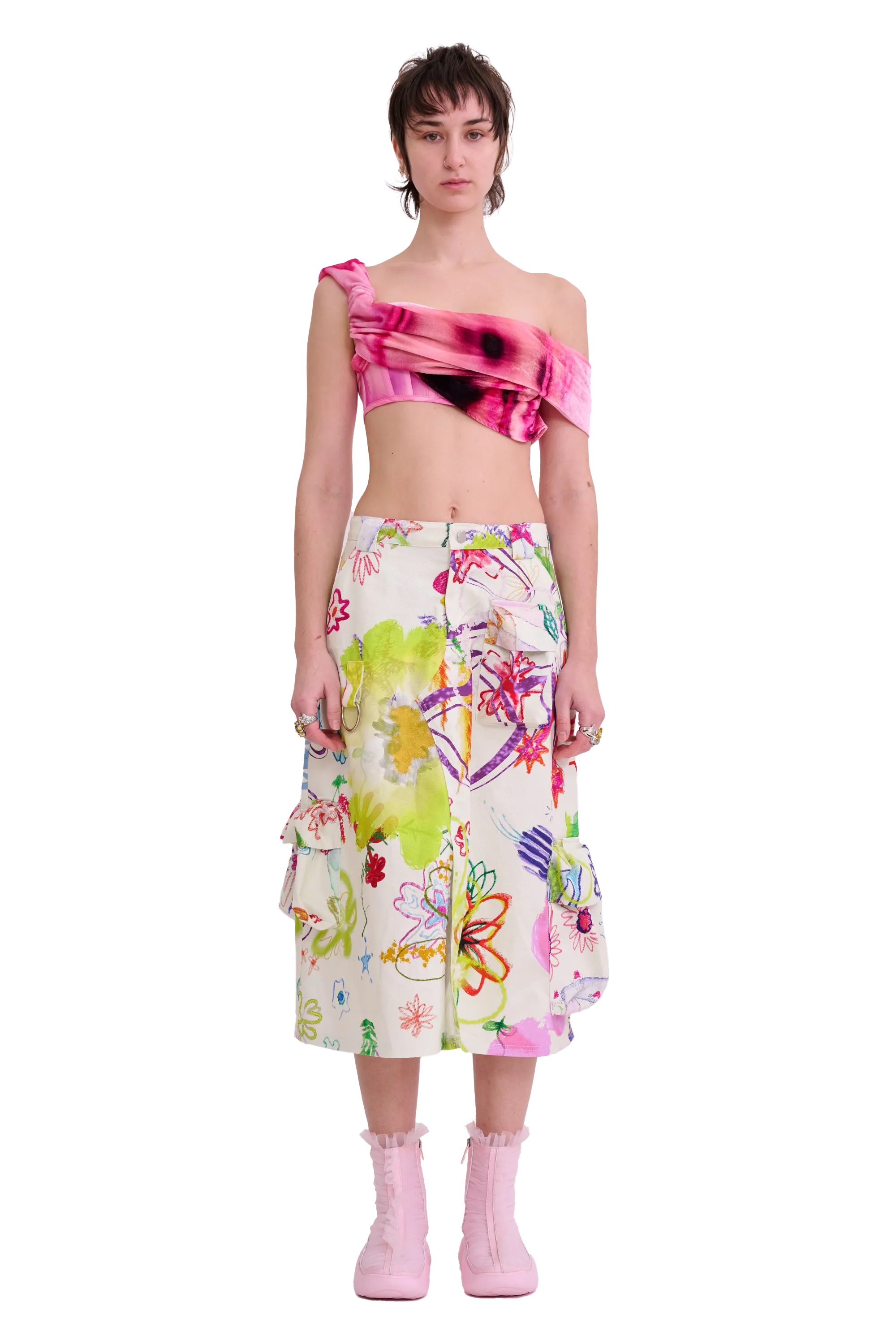 SUPER BLOOM LAWN MIDI CARGO SKIRT