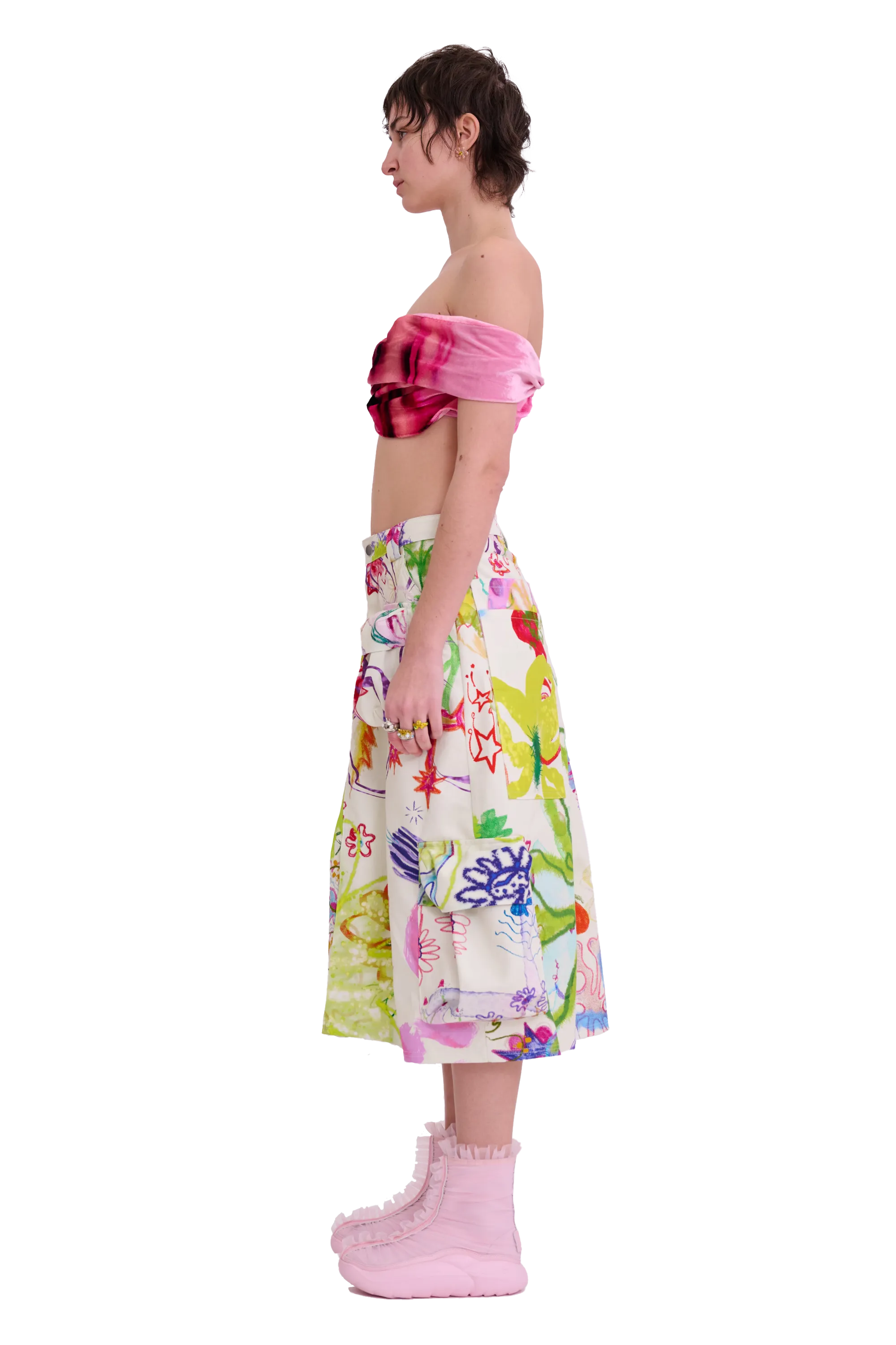 SUPER BLOOM LAWN MIDI CARGO SKIRT